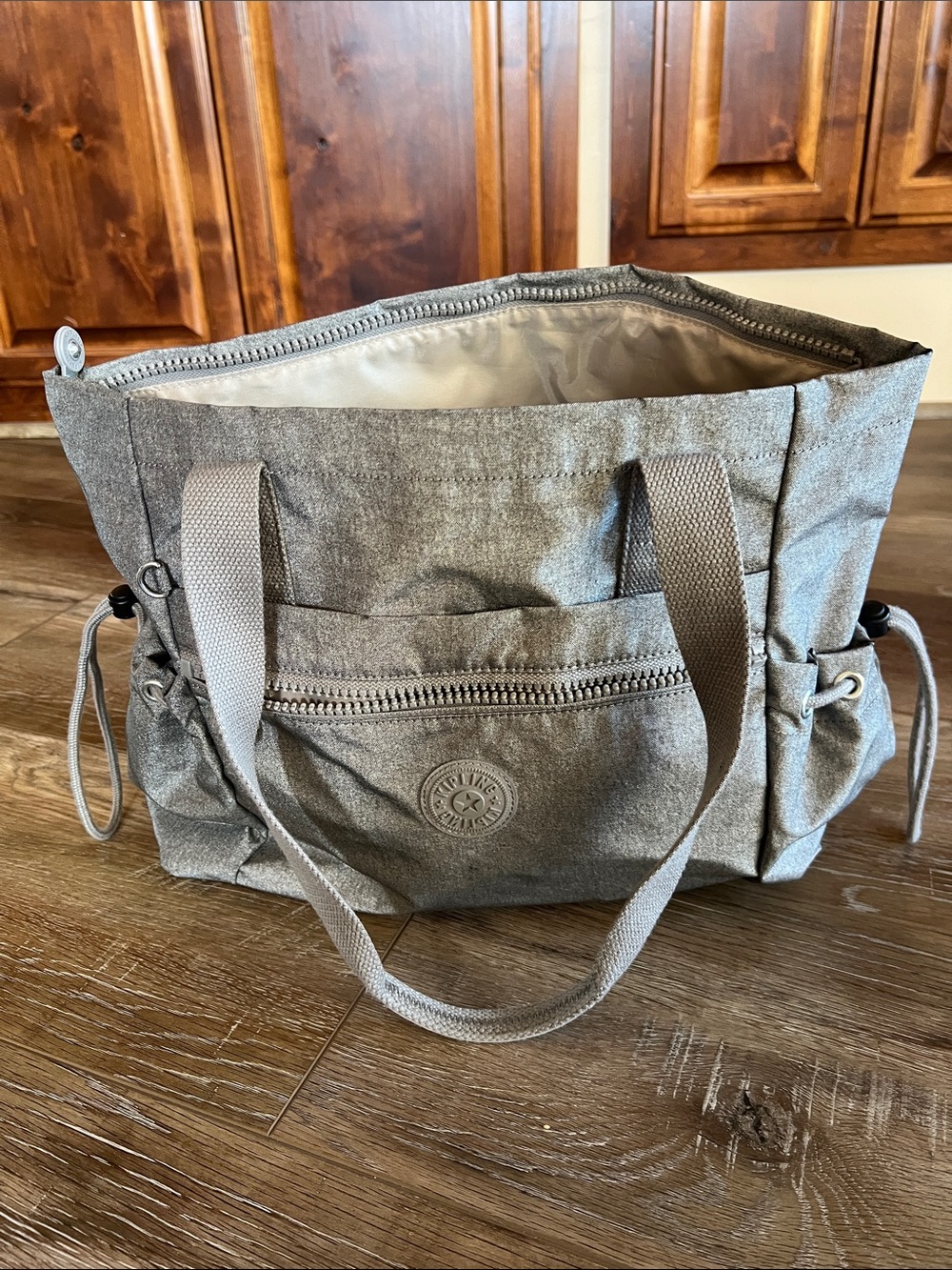 Kipling Gray Everyday Tote with Front Zip Pocket